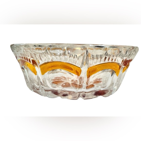Vintage French Amber and Clear Crystal Candy Dish or Nut & Fruit Bowl - Picture 11 of 11